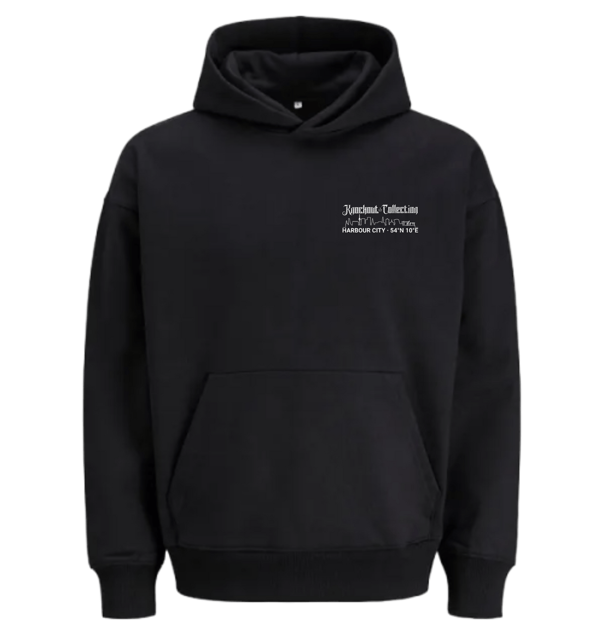 Black Printed Hoody Front