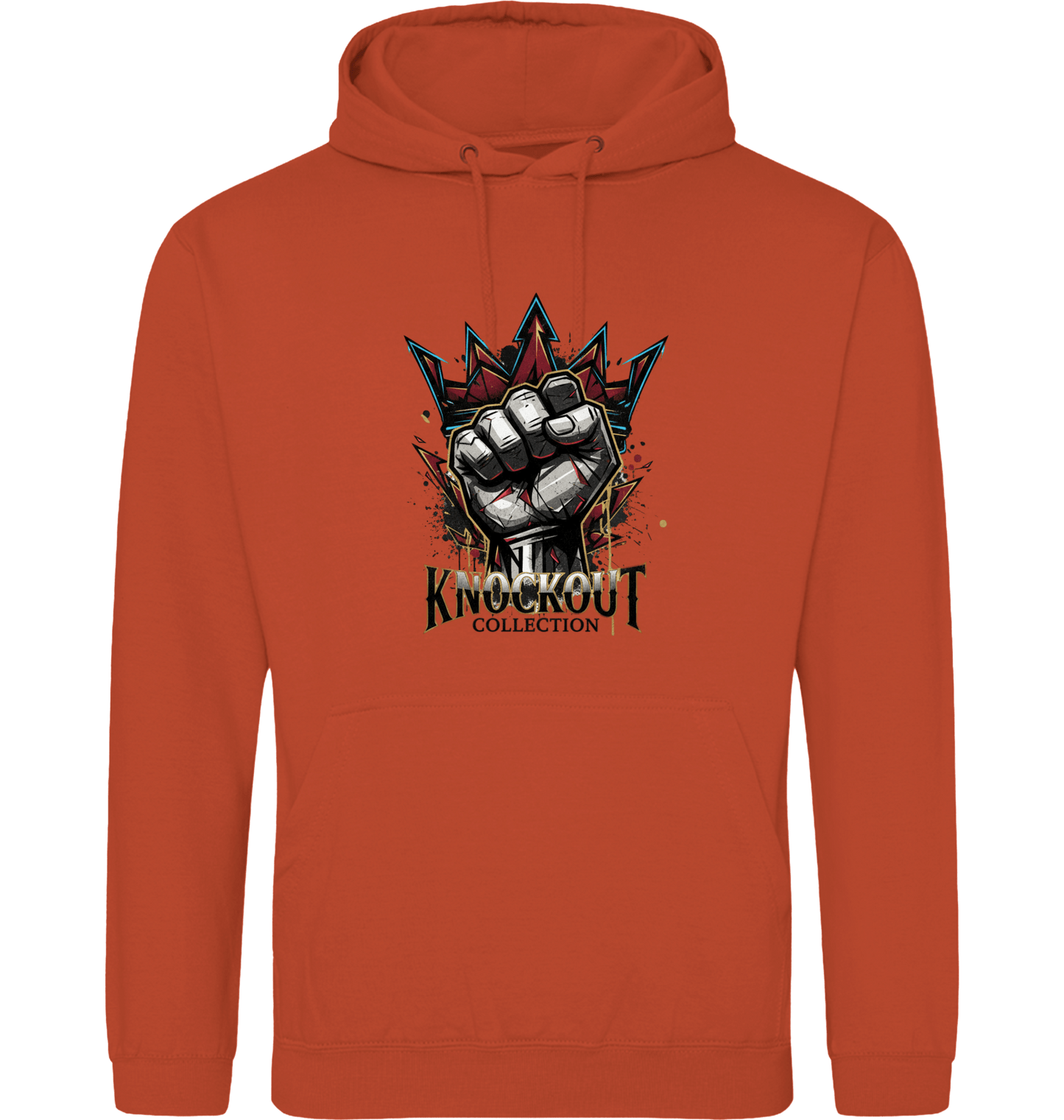 Burnt Orange Printed Hoody Front