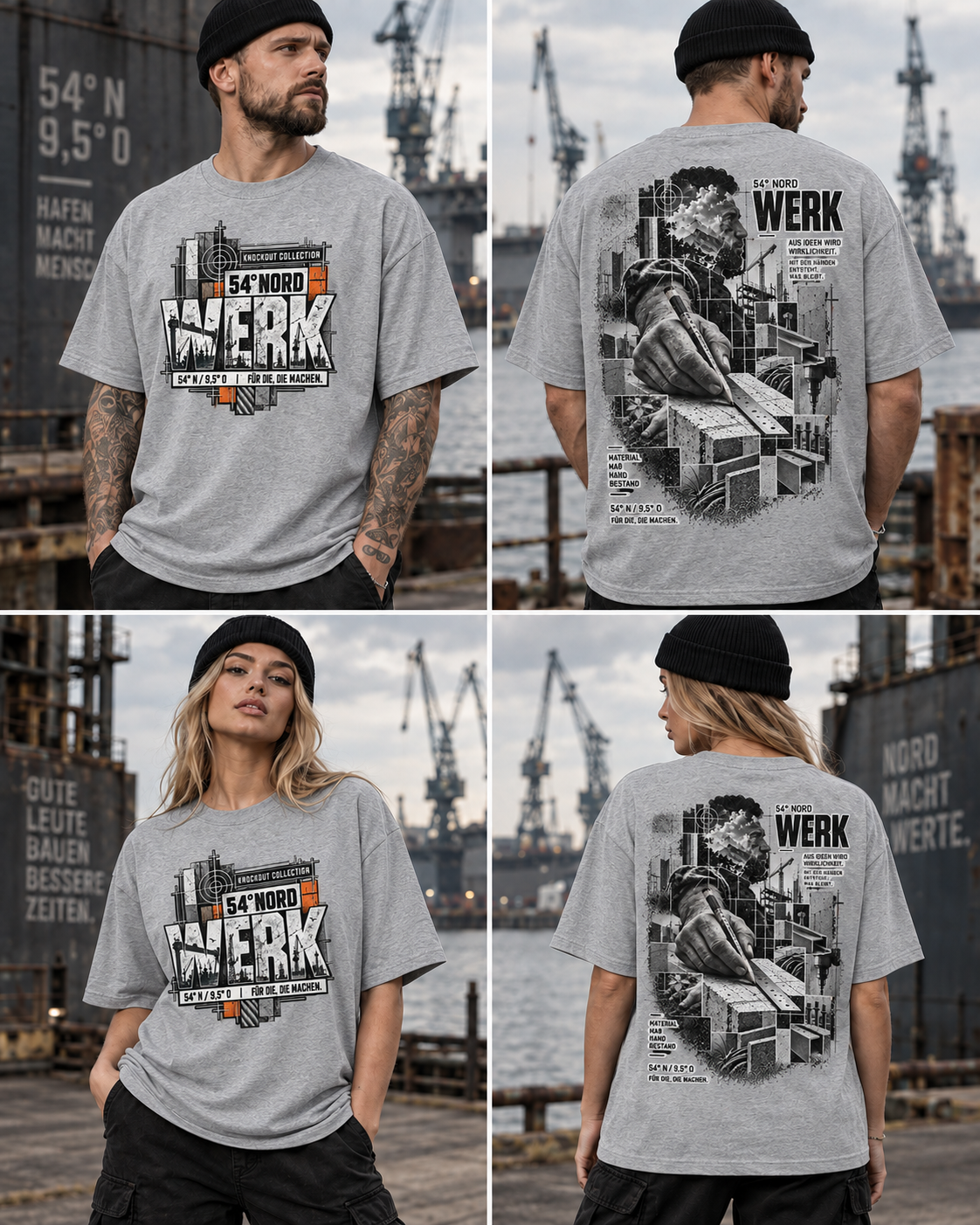 54° Nord WERK 01 Oversized T-Shirt – Mit den Händen entsteht, was bleibt
