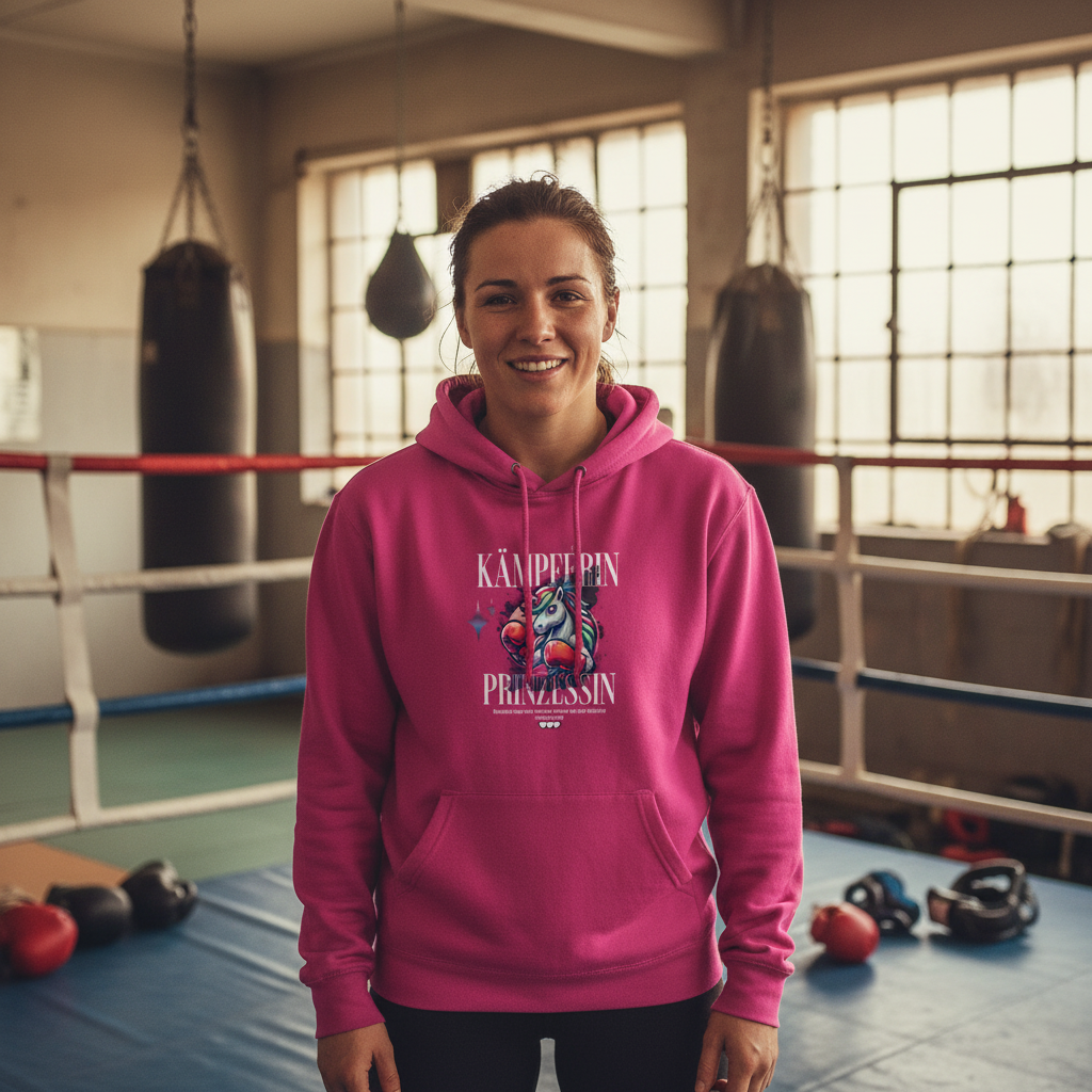 Kämpferin College Hoodie in Hot Pink – Knockout Collection
