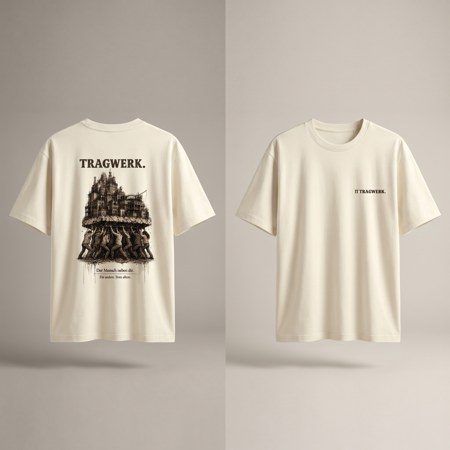TRAGWERK. Heavy T-Shirt – Creme
