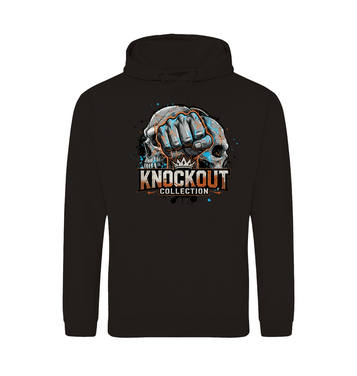 Deep Black Printed Hoody Front