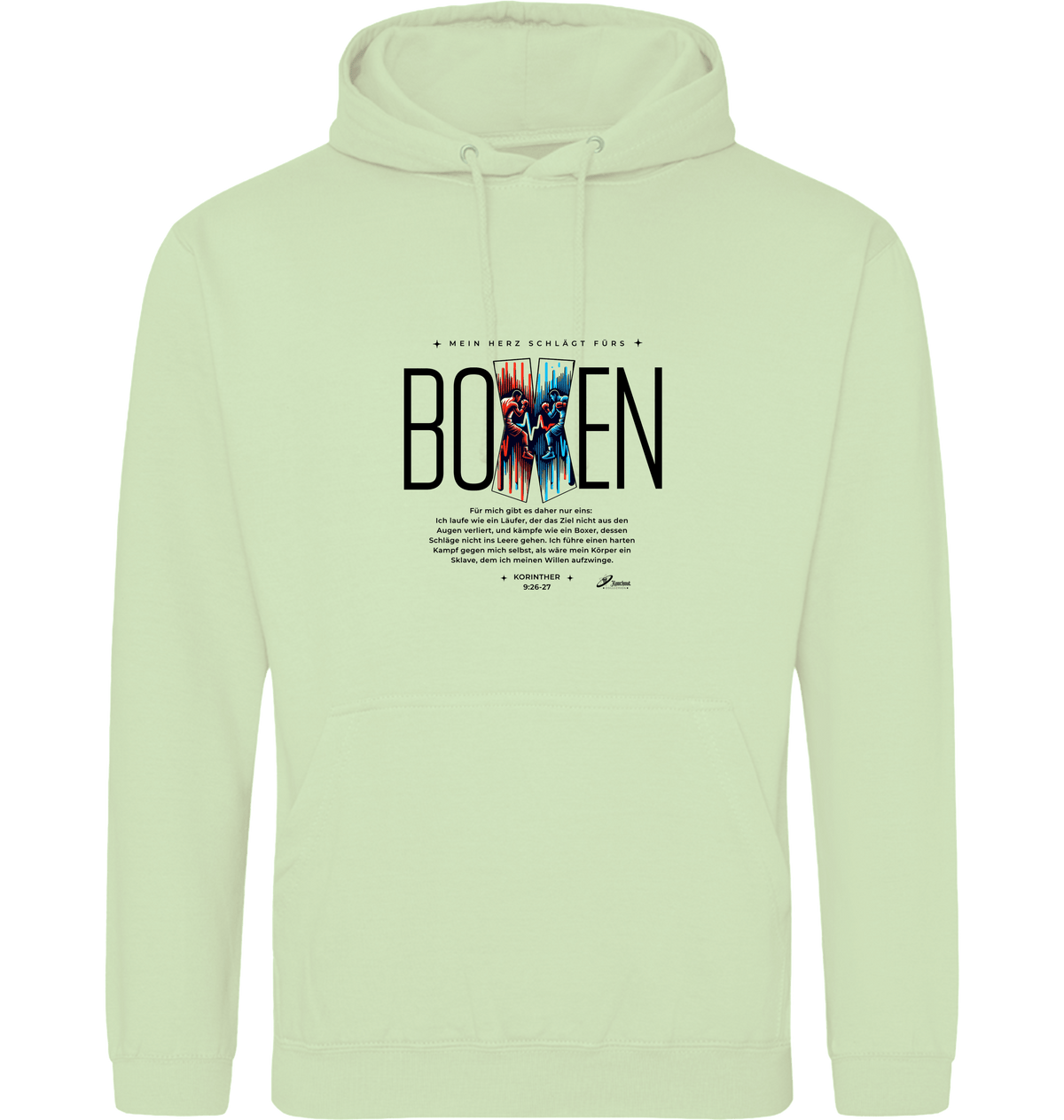 Pistachio Green Printed Hoody Front