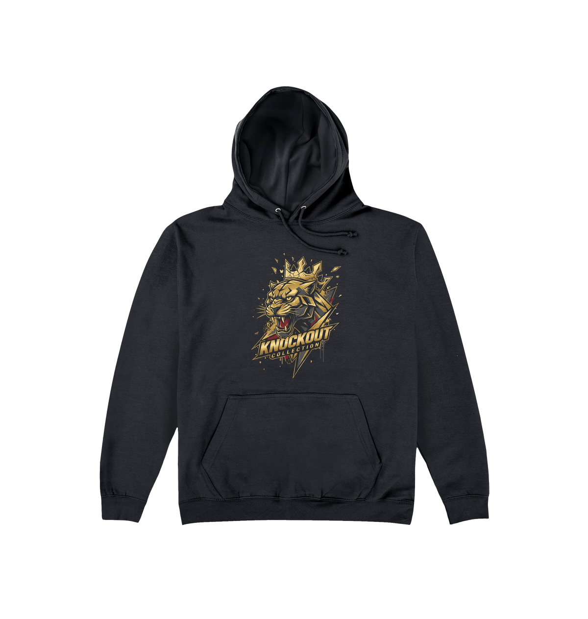 Deep Black Printed Hoody Front