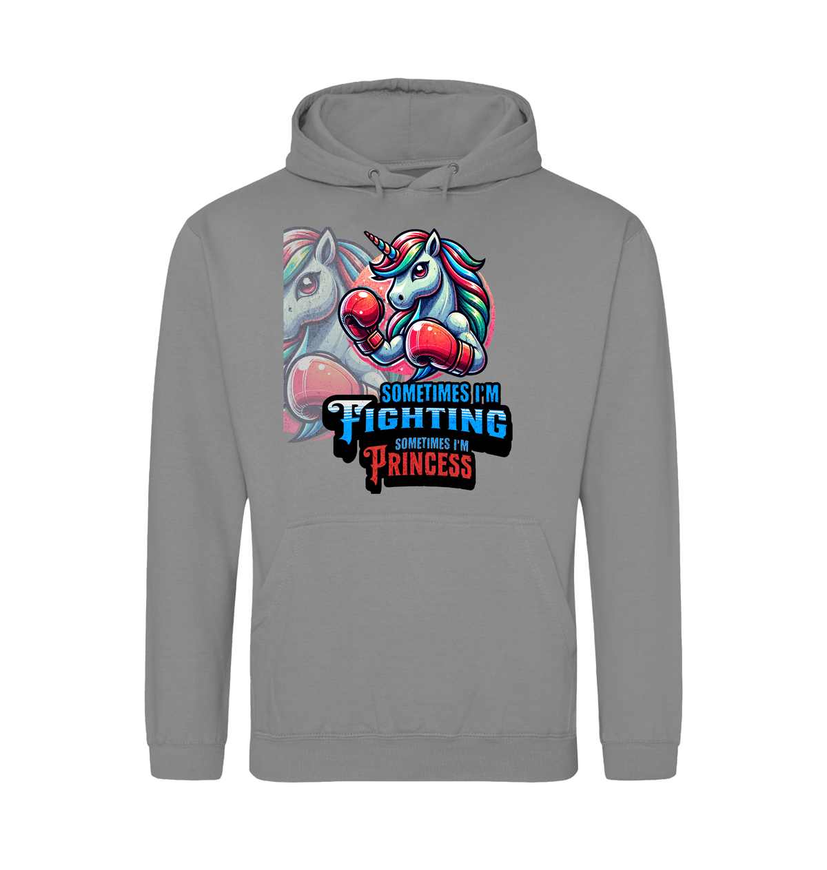 Platinum Grey Printed Hoody Front