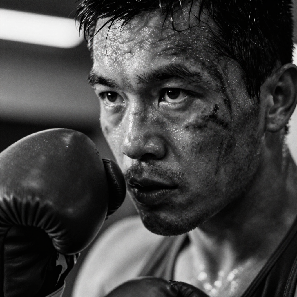 Boxer Portrait Nahaufnahme Determination Narben Weisheit Knockout Collection Lektionen"