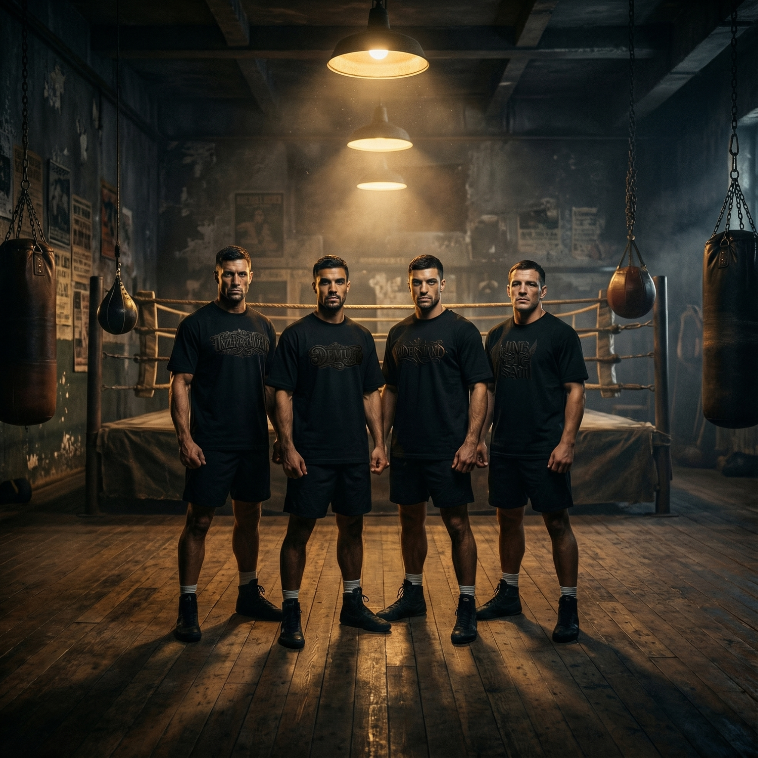 Black Edition Collection Knockout Collection – 8 schwarze oversized T-Shirts und Hoodies mit minimalistischen weißen Prints Unzerbrechlich Demut Widerstand Unbeugsam Stealth Luxury Boxing Streetwear