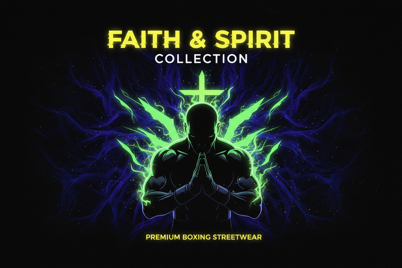 Faith & Spirit Collection Header - Korinther 9:27 - Spirituelle Boxing Streetwear - Knockout Collection Glaube