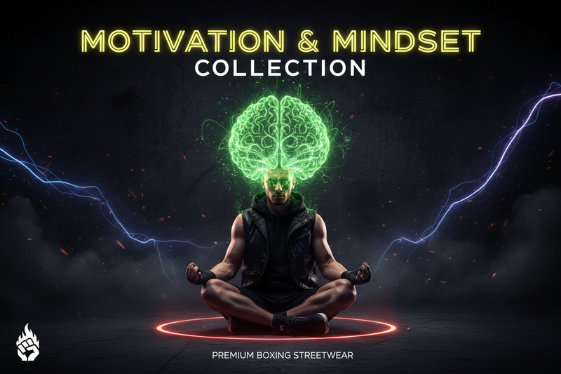 Motivation & Mindset Collection Header - Box Mode On Never Give Up - Motivierende Boxing Streetwear - Knockout Collection