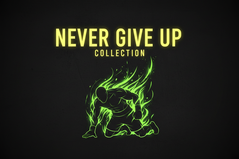 Never Give Up Collection Header - Motivation Boxing Streetwear - Niemals aufgeben Spirit - Knockout Collection