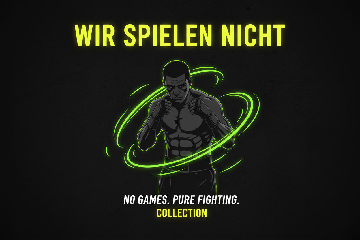 Wir spielen nicht Collection Header - Serious Boxing Streetwear - Ernsthafter Kampfgeist - Knockout Collection