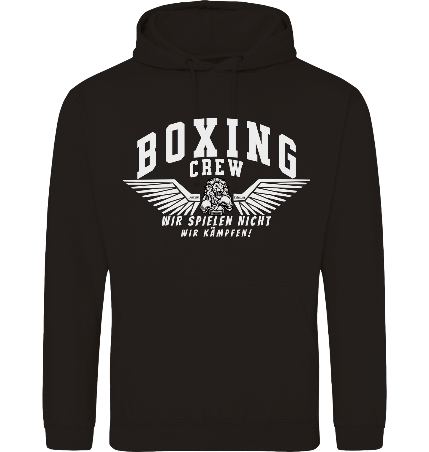 Deep Black Printed Hoody Front