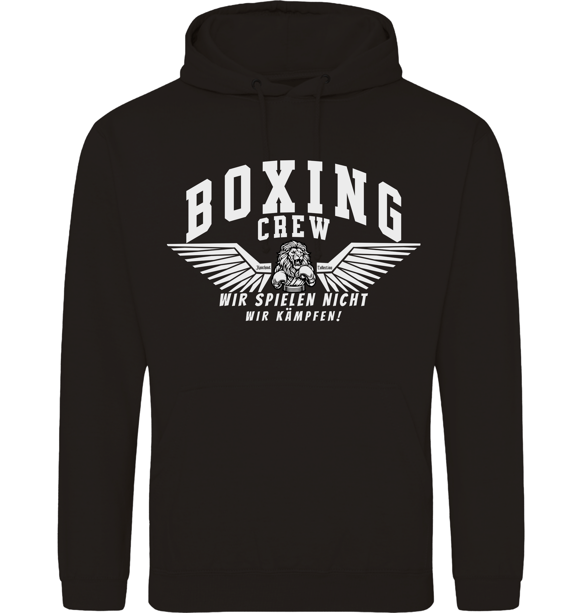 Deep Black Printed Hoody Front