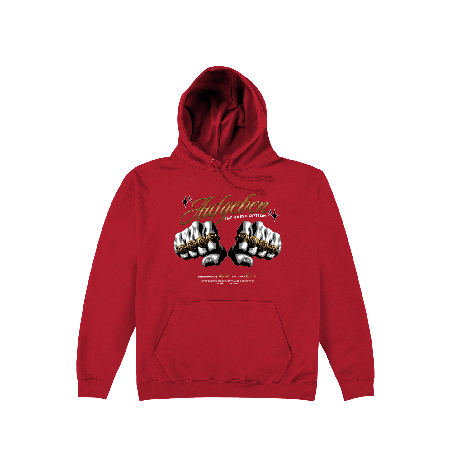 Fire Red Printed Hoody Front