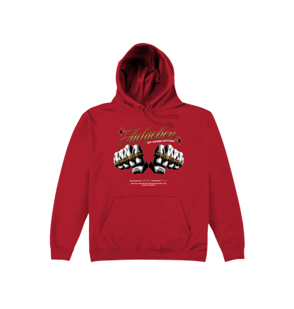 Fire Red Printed Hoody Front