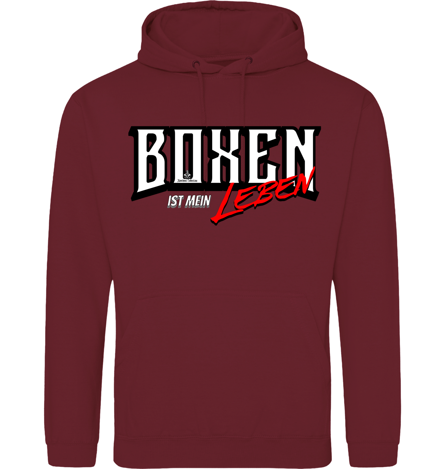 Burgundy Printed Hoody Front