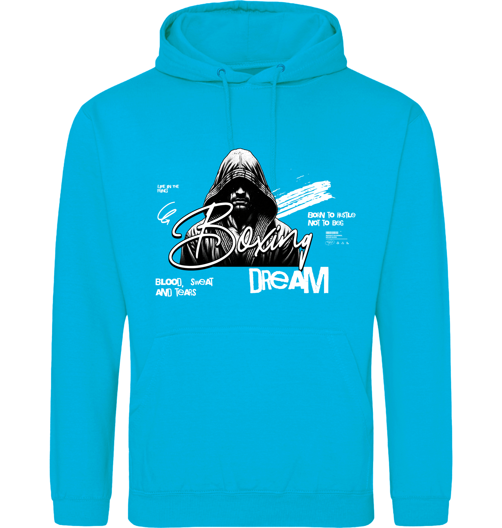 Hawaiian Blue Printed Hoody Front