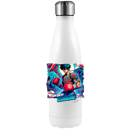 Trinkflasche aus Edelstahl mit Thermofunktion Boxen | never give up