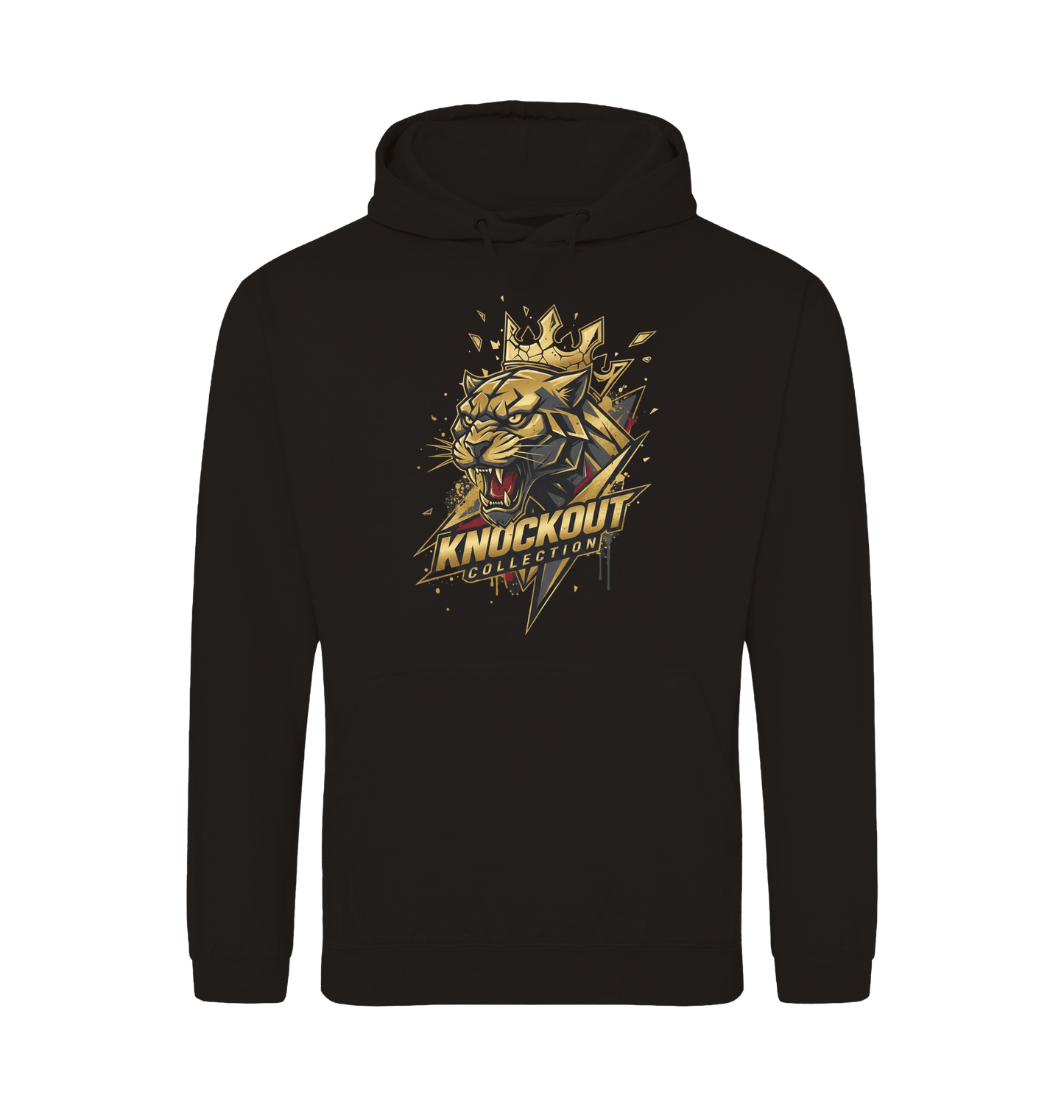 Deep Black Printed Hoody Front