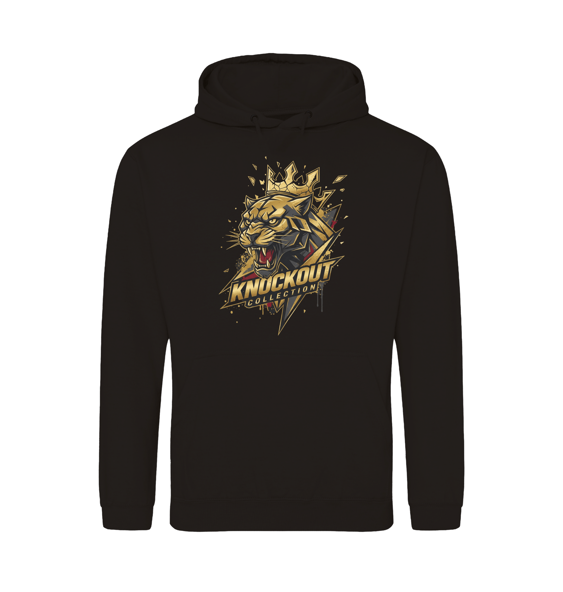 Deep Black Printed Hoody Front