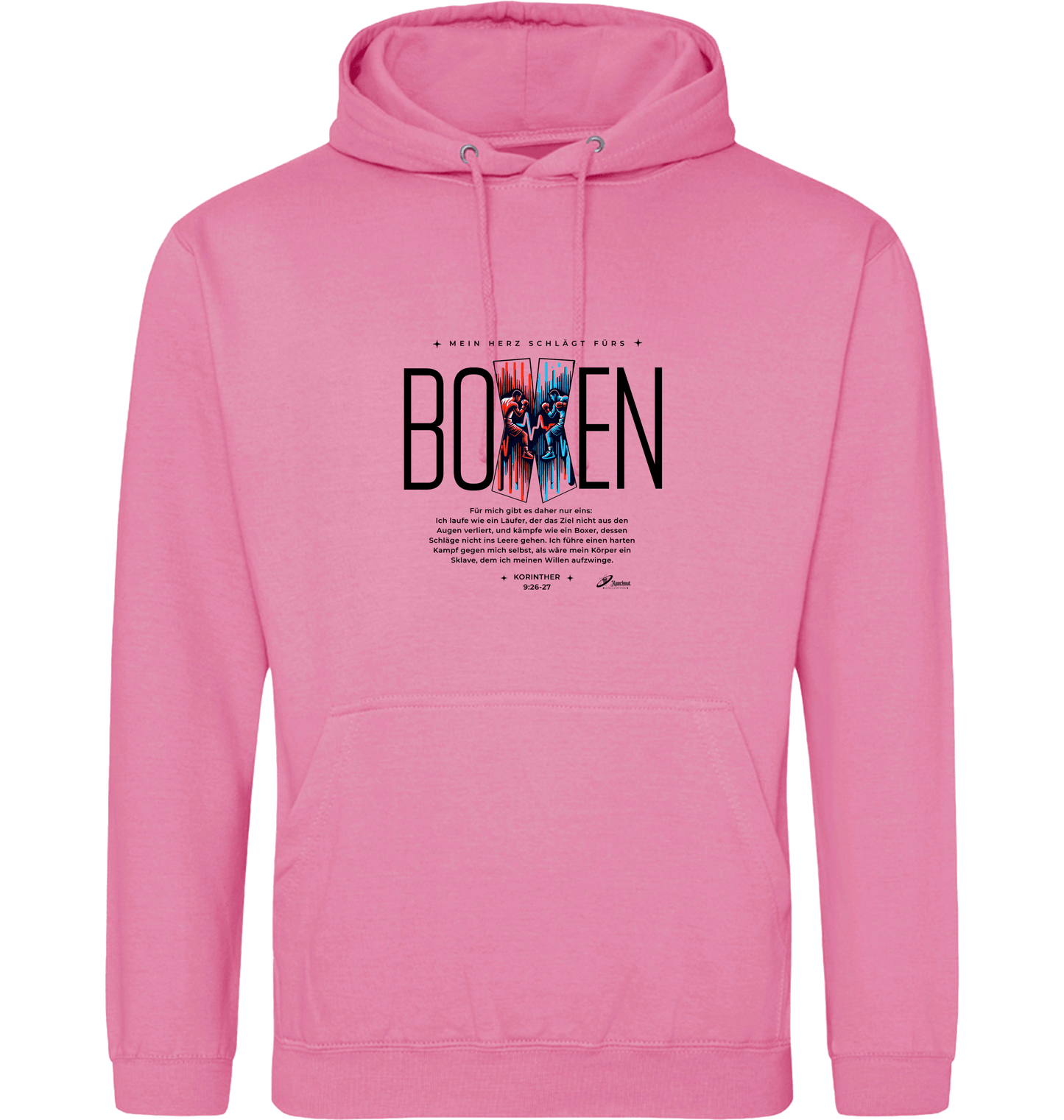 Bubblegum Pink Printed Hoody Front