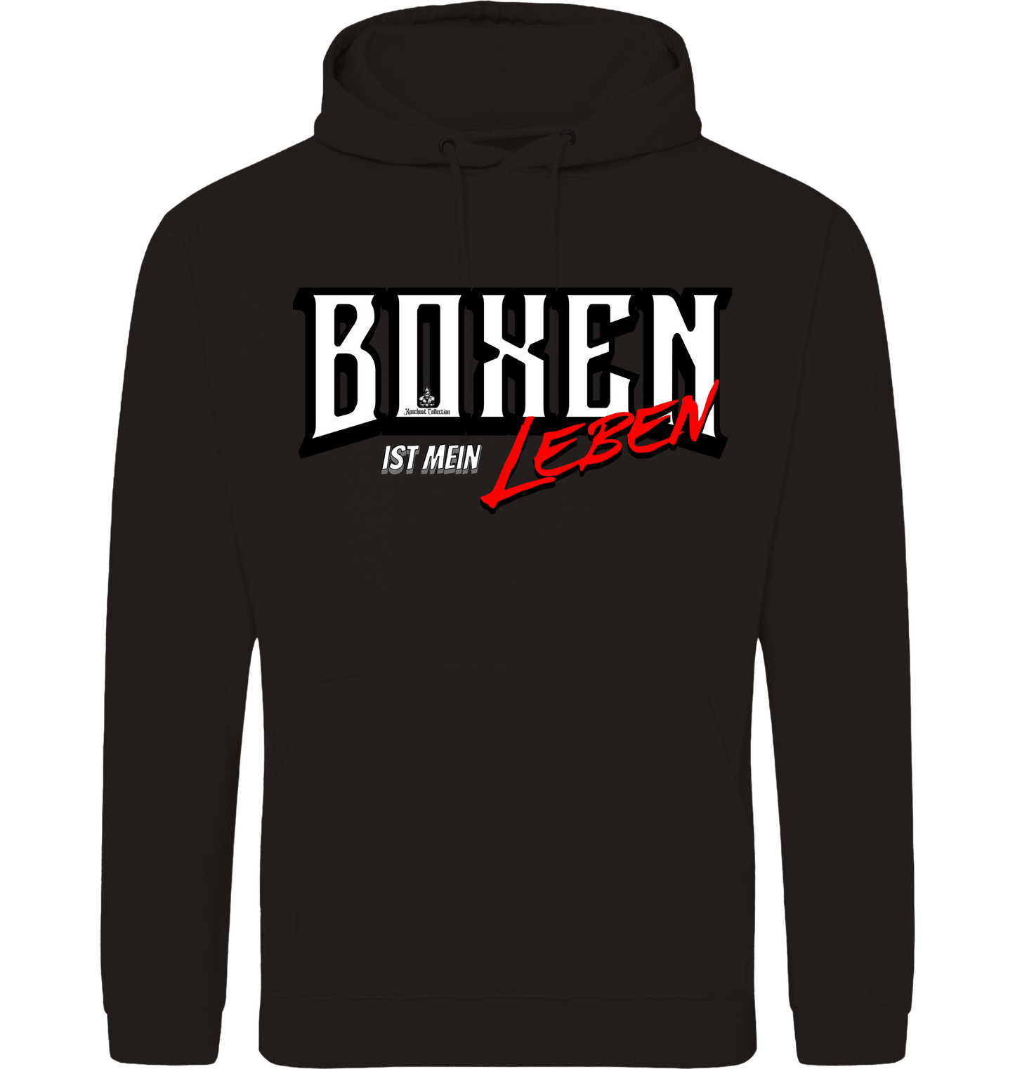 Deep Black Printed Hoody Front