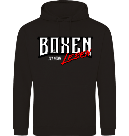 Deep Black Printed Hoody Front