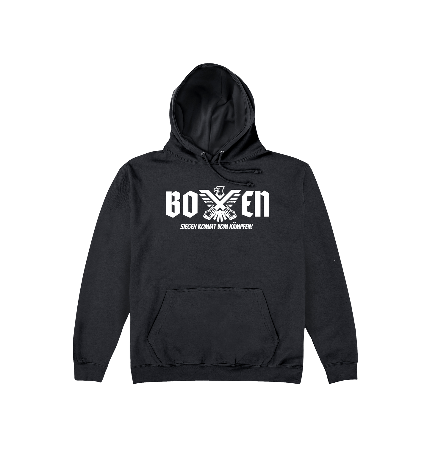 Deep Black Printed Hoody Front