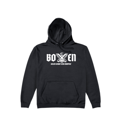 Deep Black Printed Hoody Front