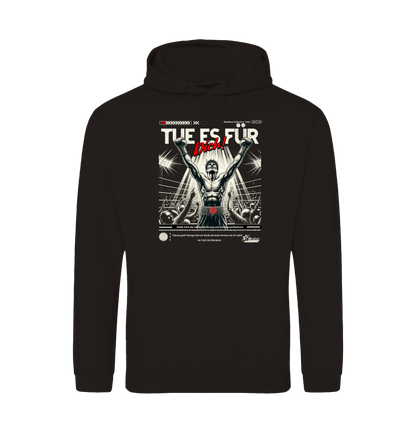 Deep Black Printed Hoody Front
