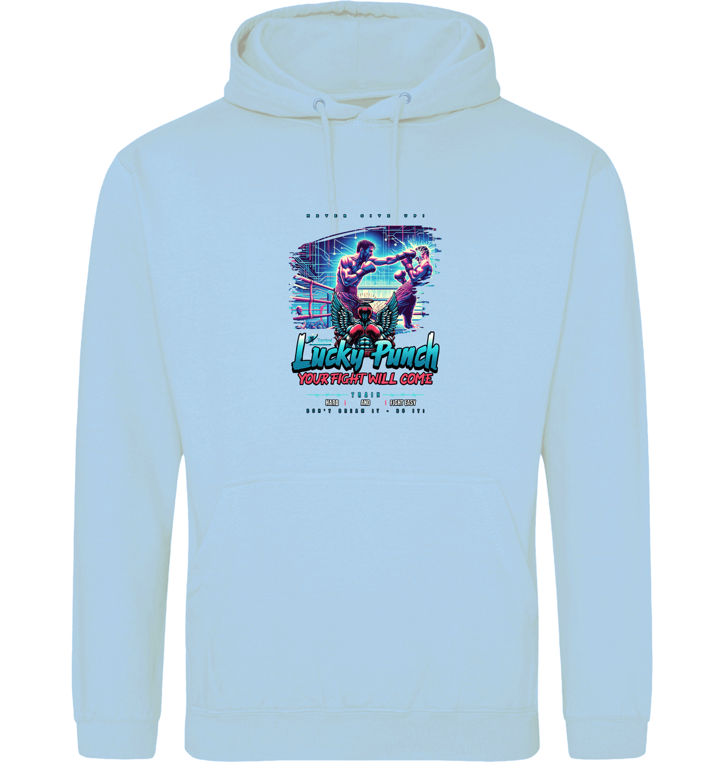Ice Blue Printed Hoody Front