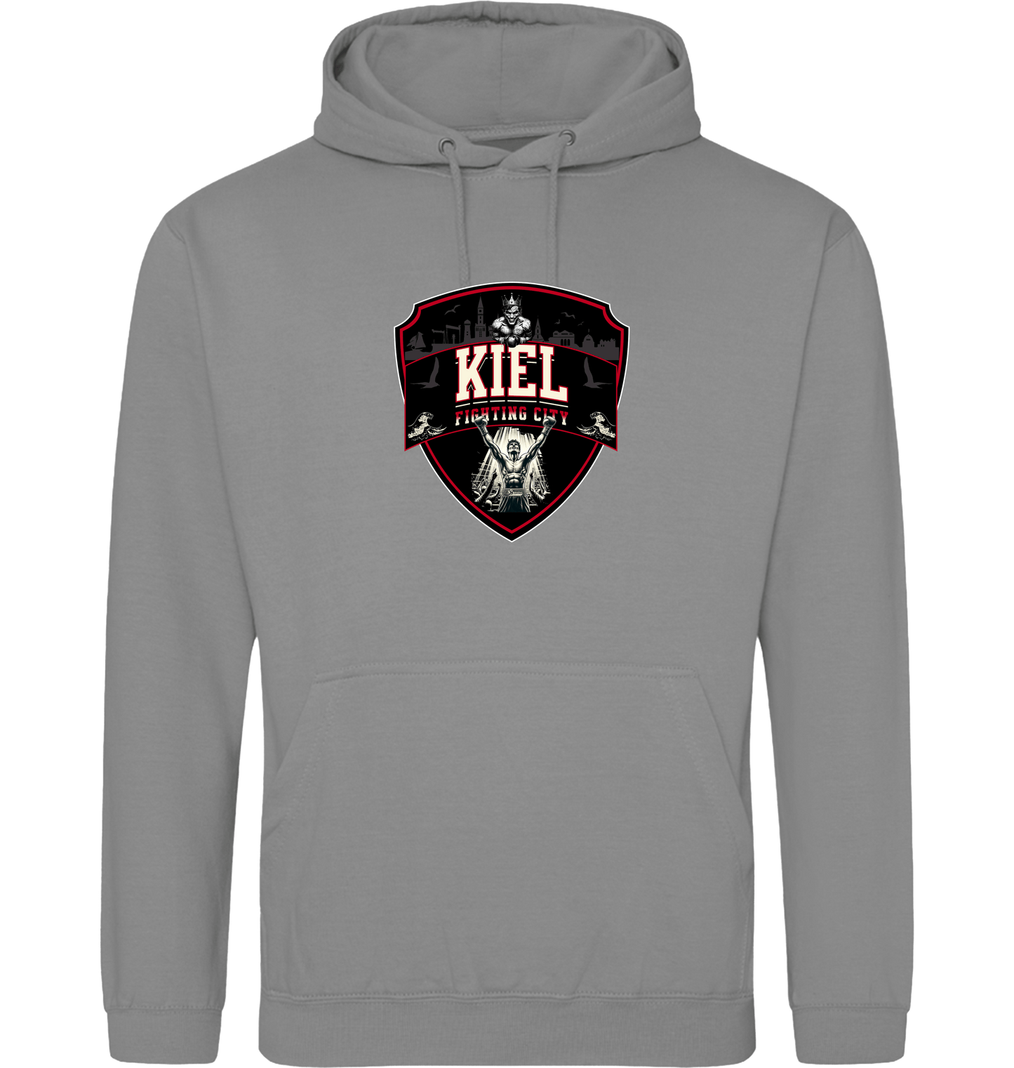 Platinum Grey Printed Hoody Front