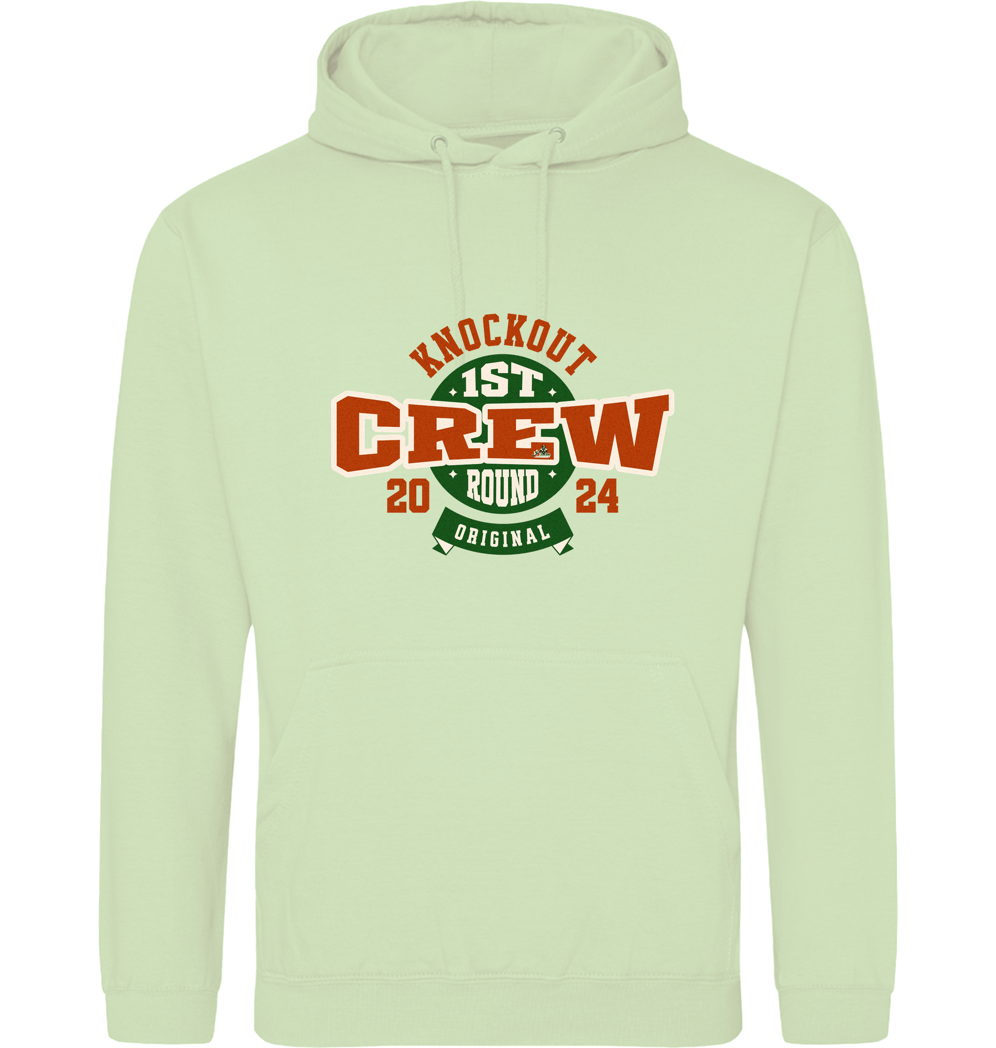 Pistachio Green Printed Hoody Front