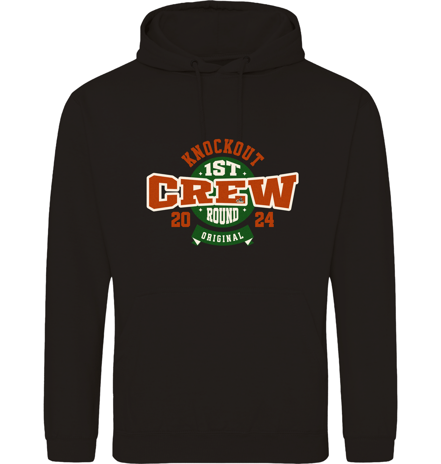 Deep Black Printed Hoody Front