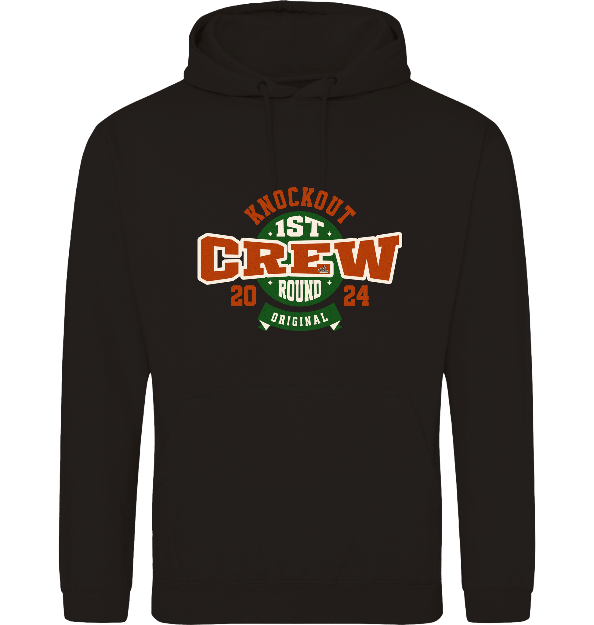 Deep Black Printed Hoody Front