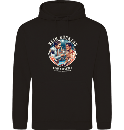 Deep Black Printed Hoody Front