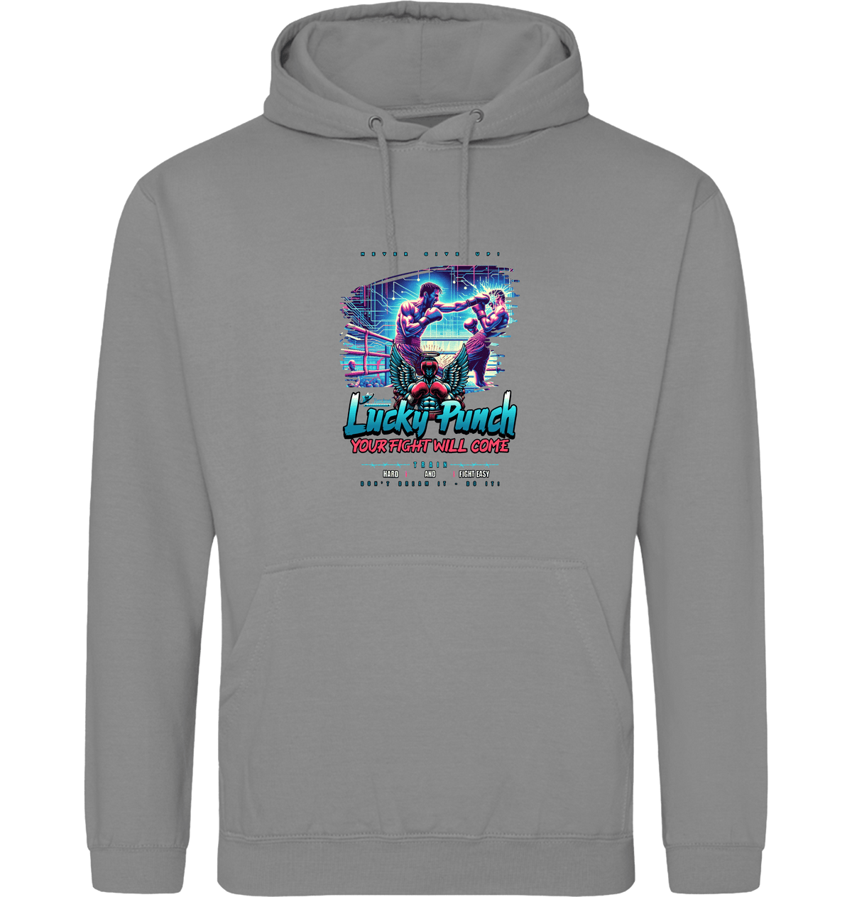 Platinum Grey Printed Hoody Front