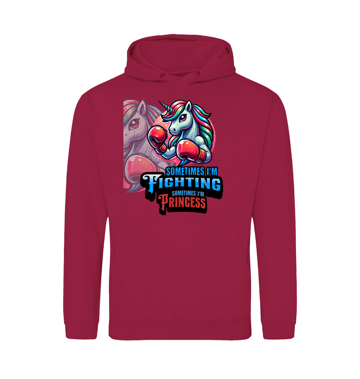 Cranberry Printed Hoody Front