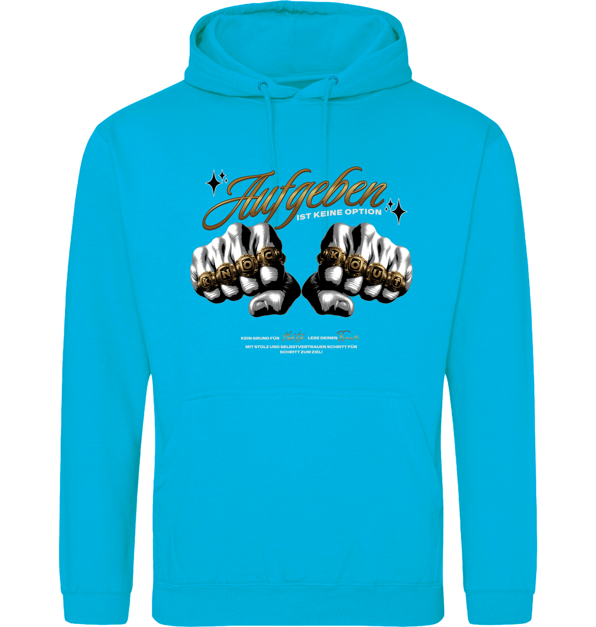 Hawaiian Blue Printed Hoody Front