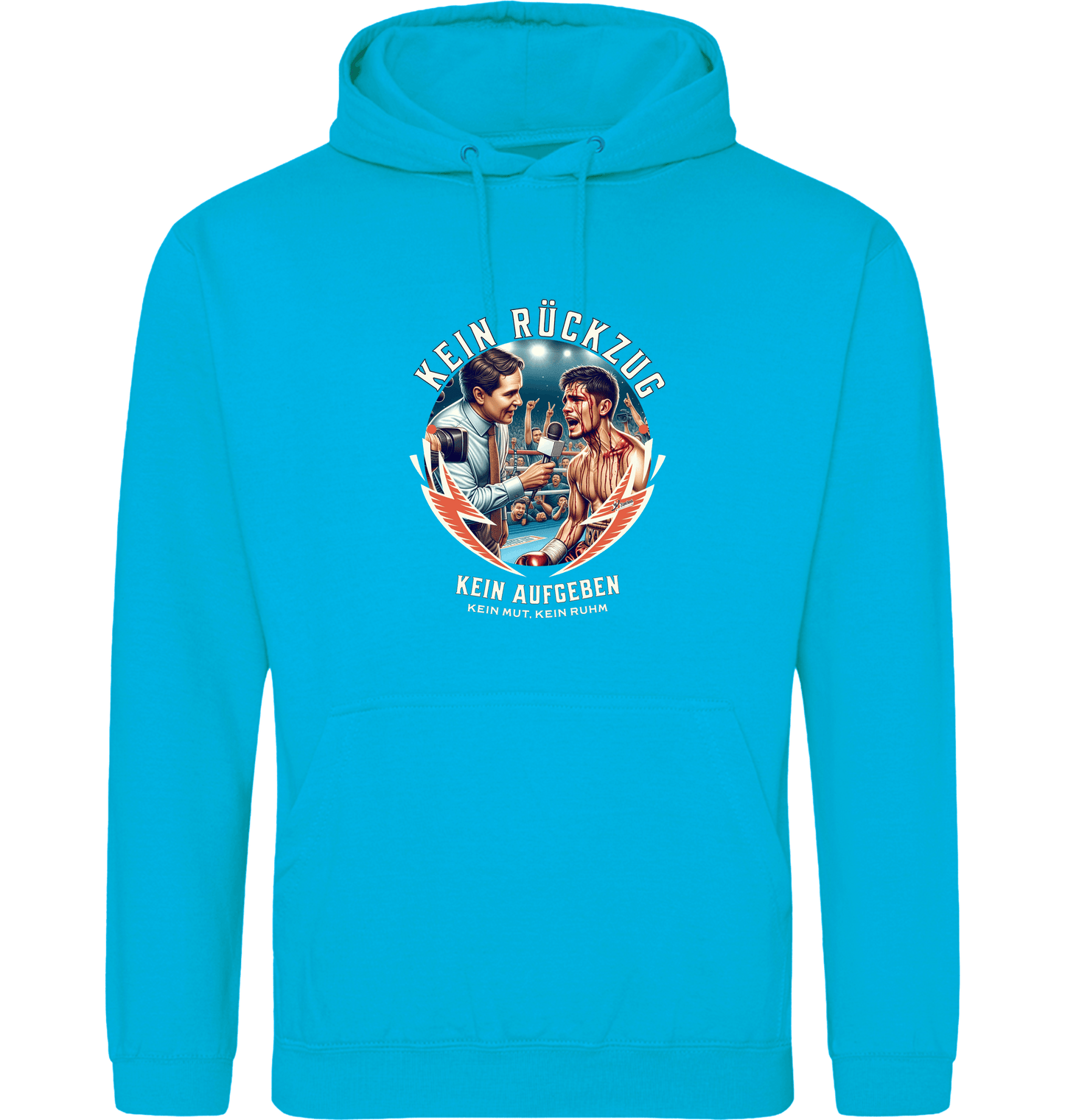 Hawaiian Blue Printed Hoody Front