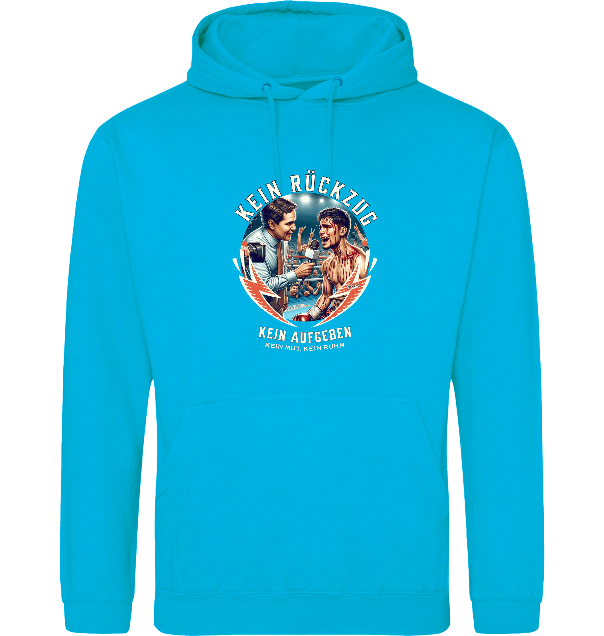 Hawaiian Blue Printed Hoody Front