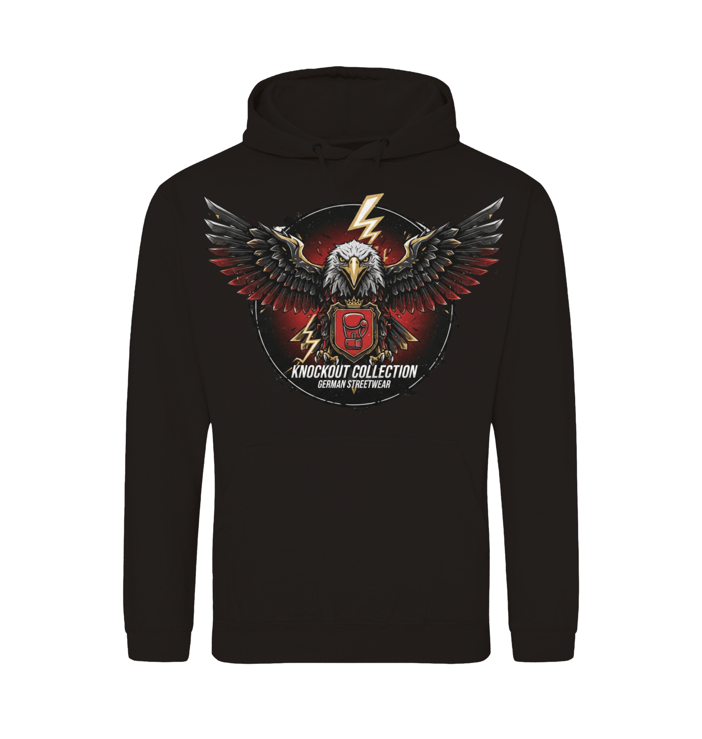Deep Black Printed Hoody Front