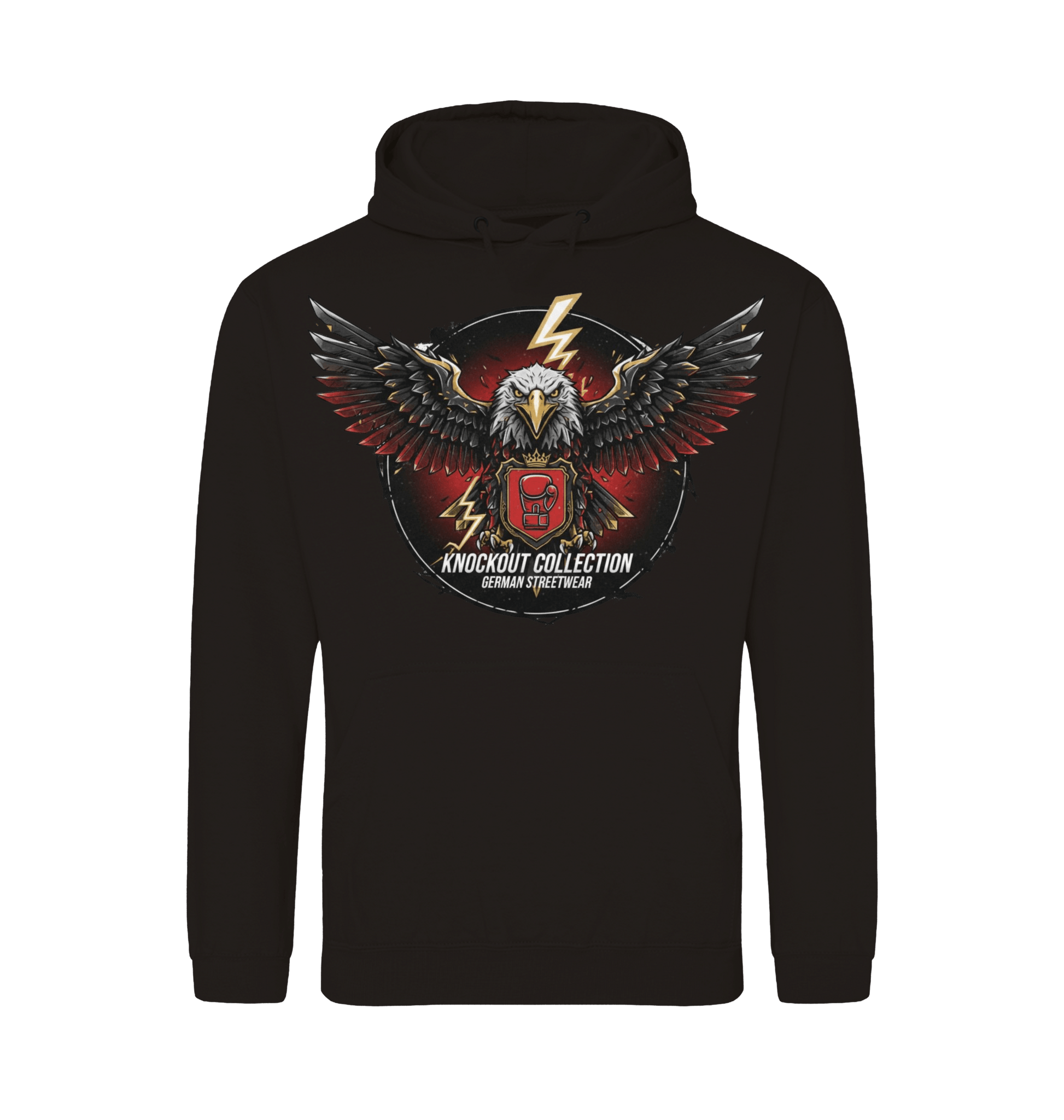 Deep Black Printed Hoody Front