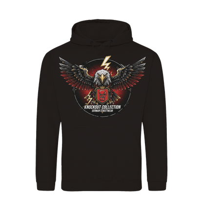 Deep Black Printed Hoody Front