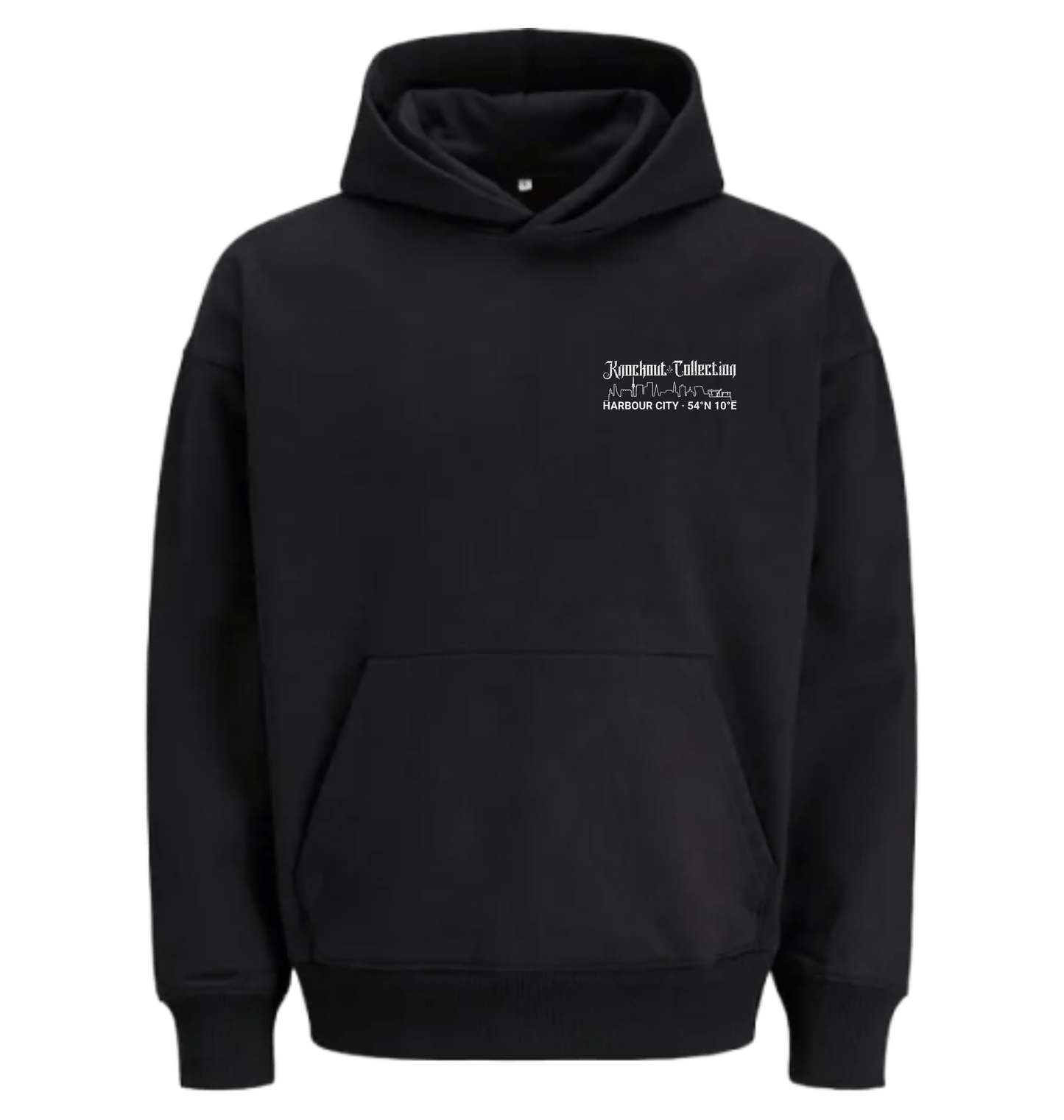 Black Printed Hoody Front