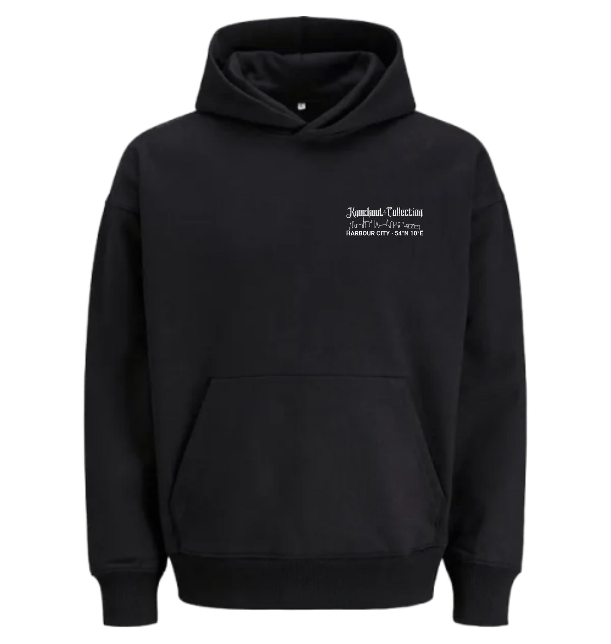 Black Printed Hoody Front