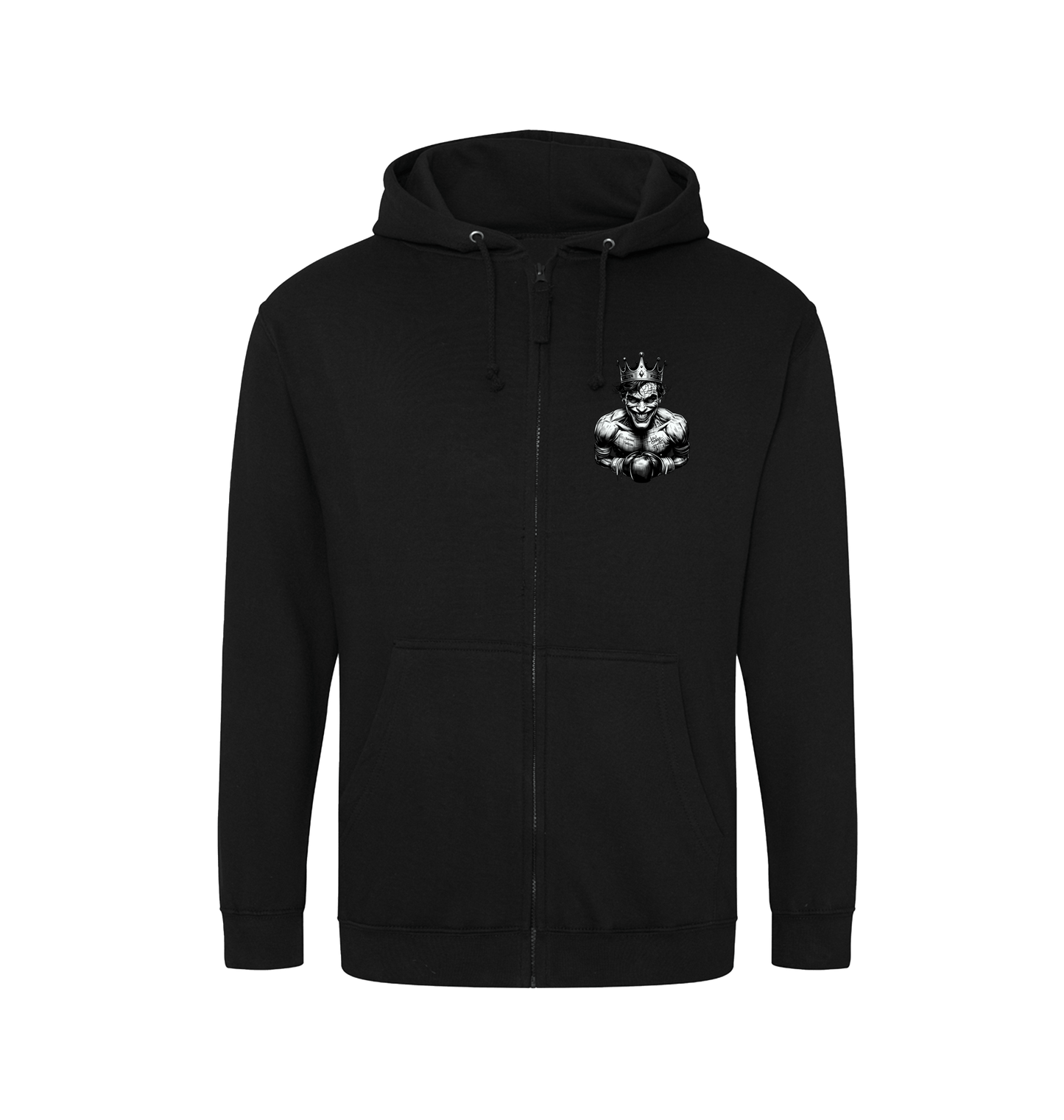 Deep Black Zip hoody Front
