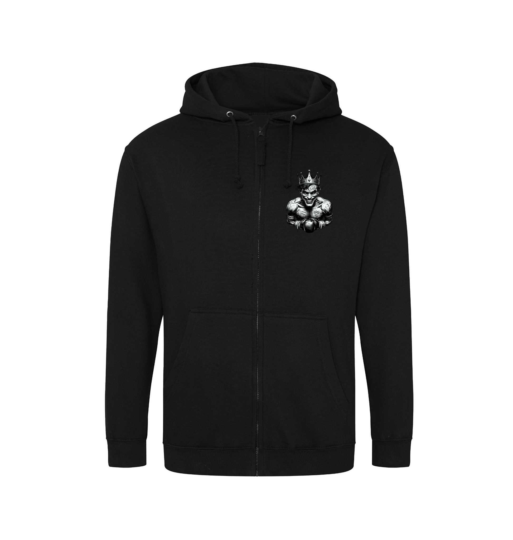 Deep Black Zip hoody Front