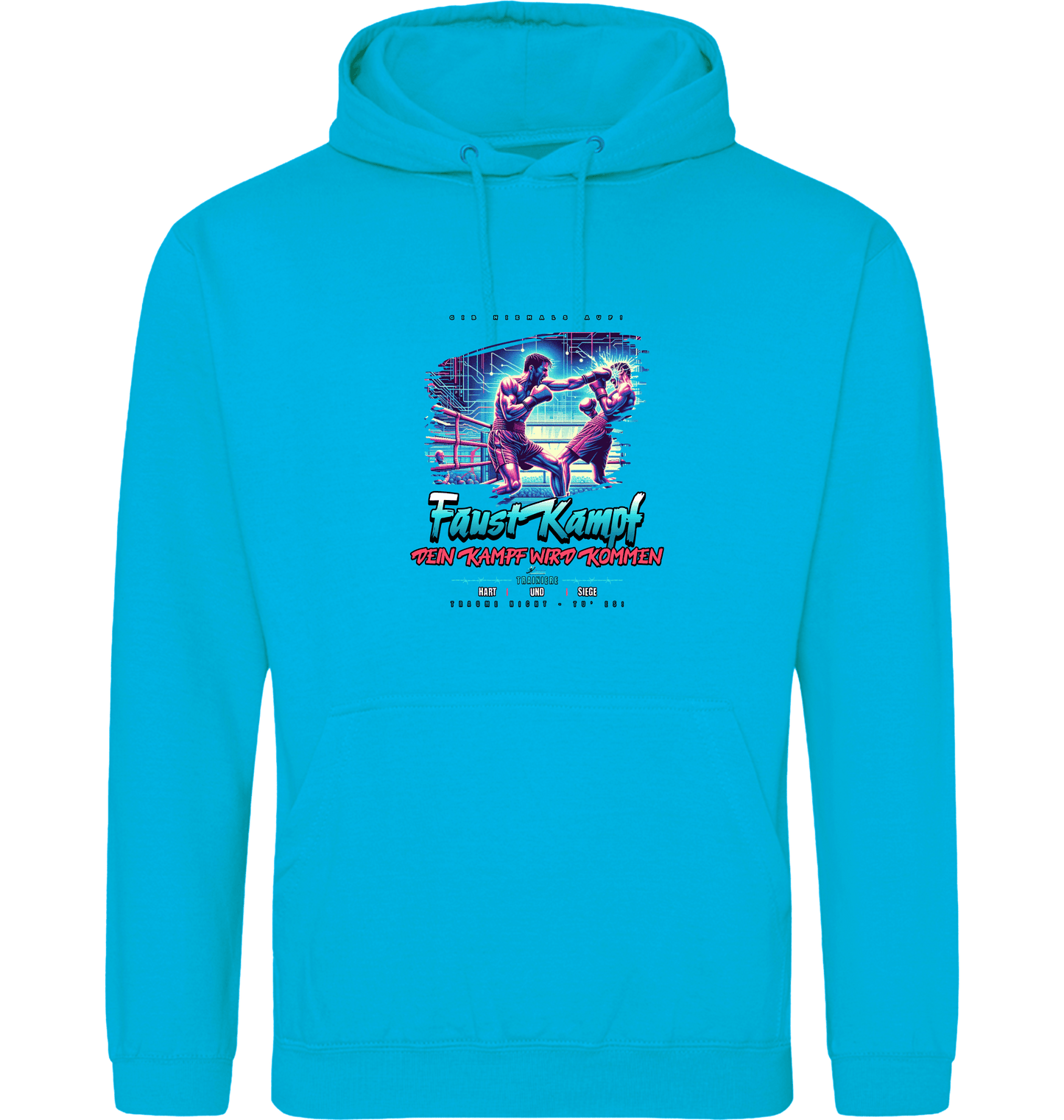 Hawaiian Blue Printed Hoody Front