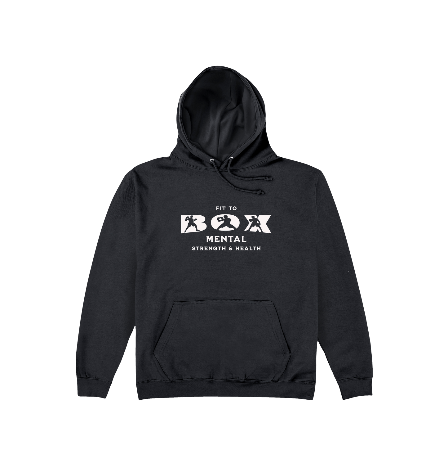 Deep Black Printed Hoody Front